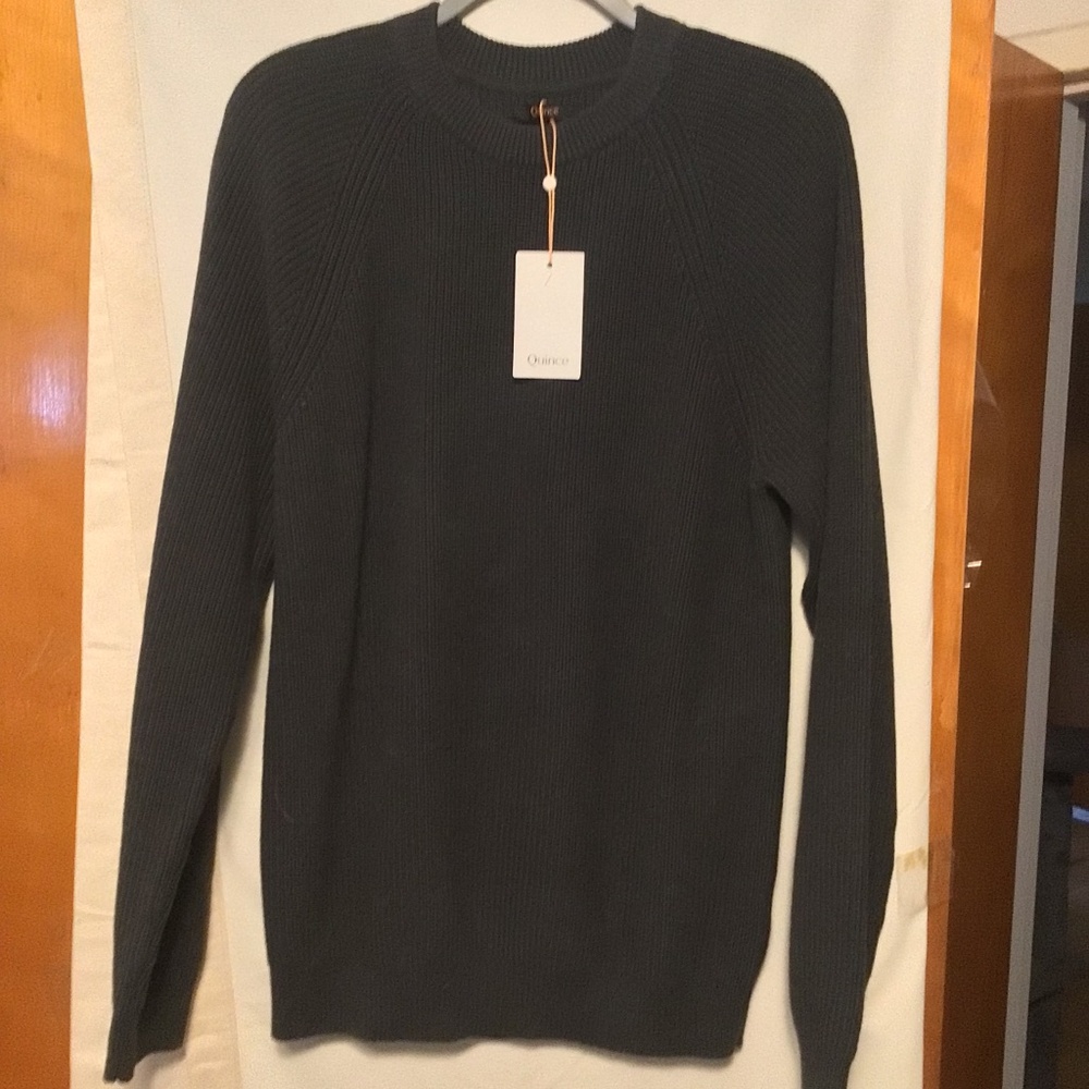 Quince 100% organic cotton ribbed knitted sweater SZ M NWT